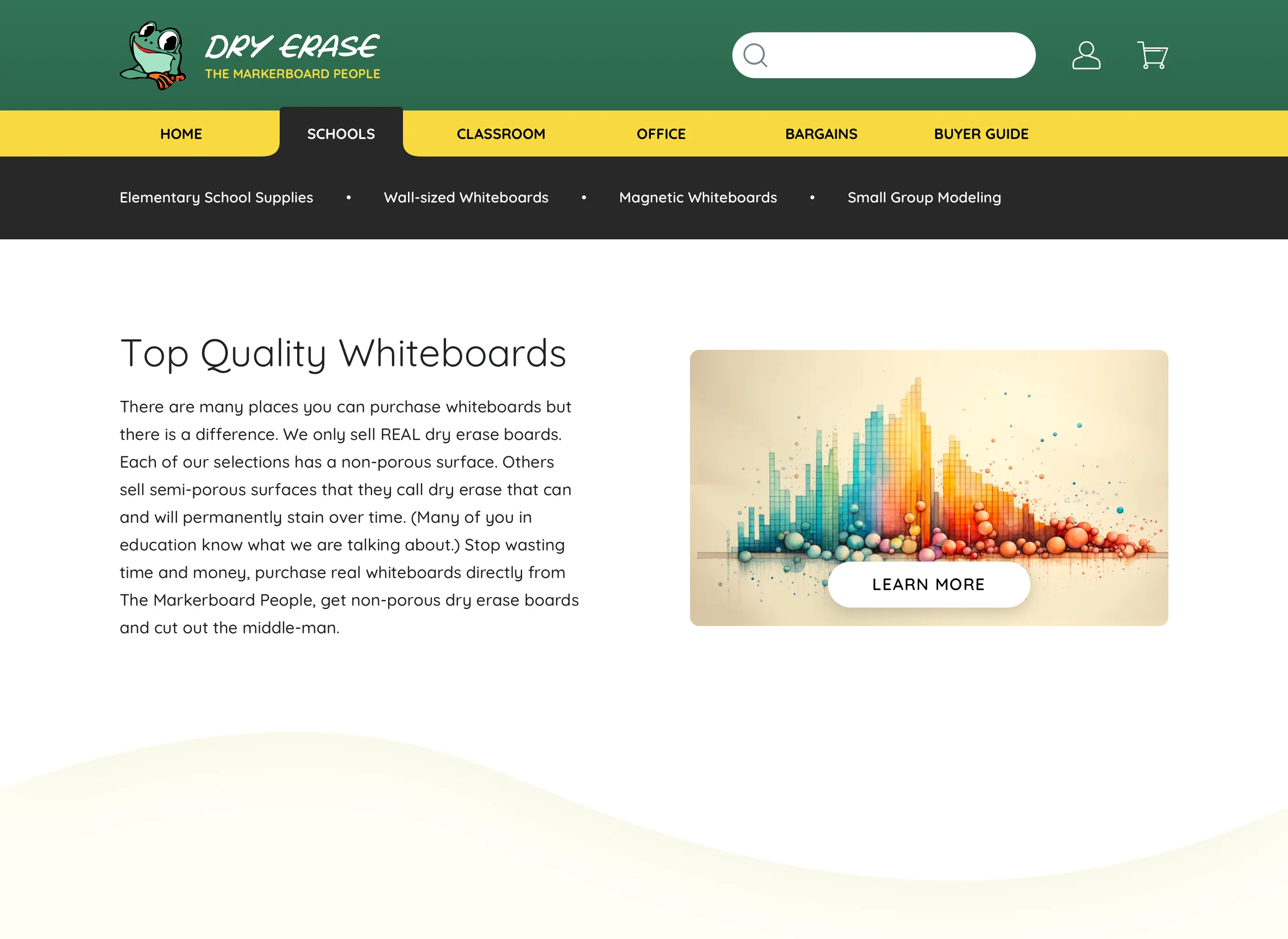 The Dry Erase e-commerce website on Shopify