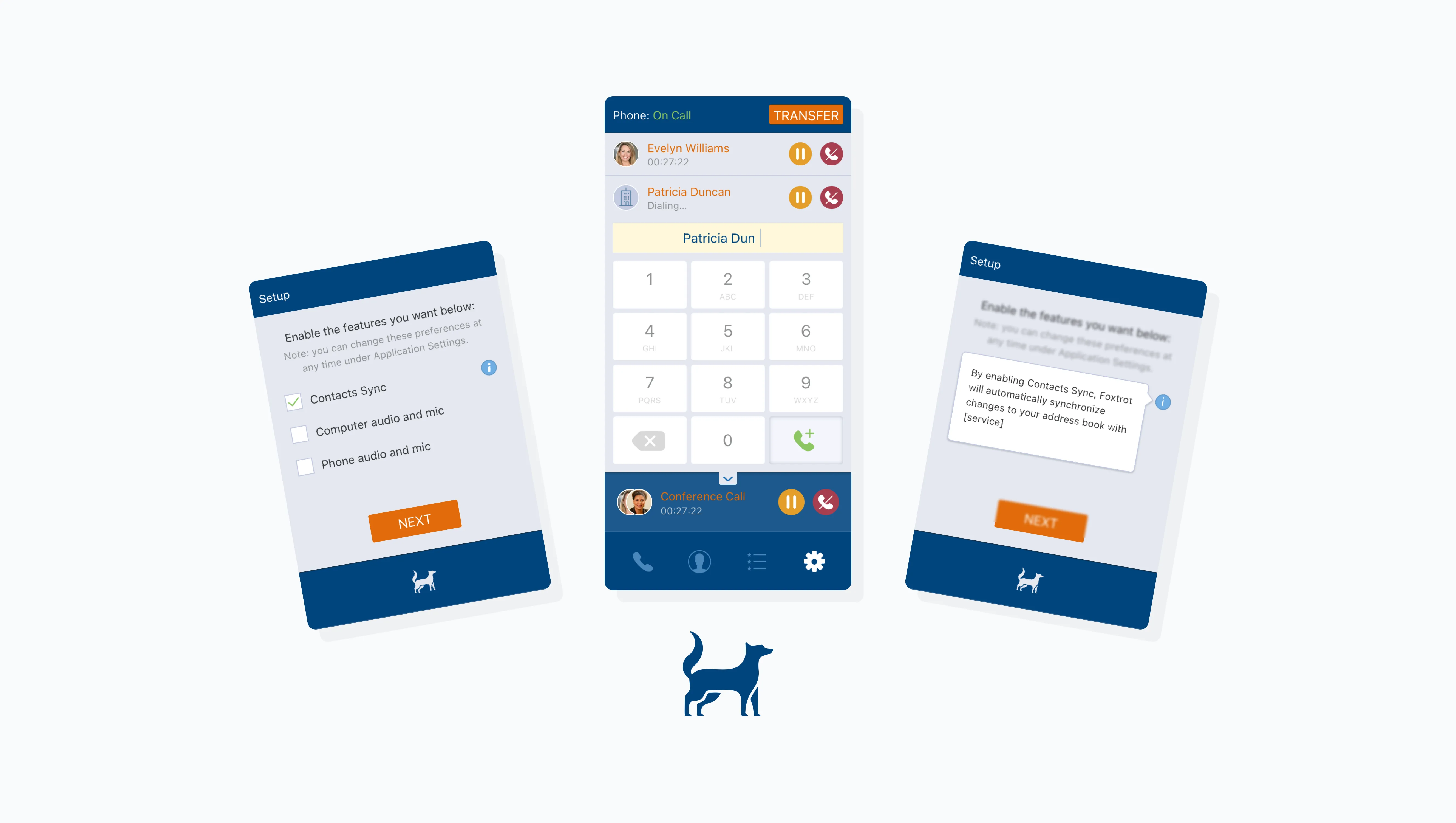 Foxtrot VoIP application brand and interface hero image