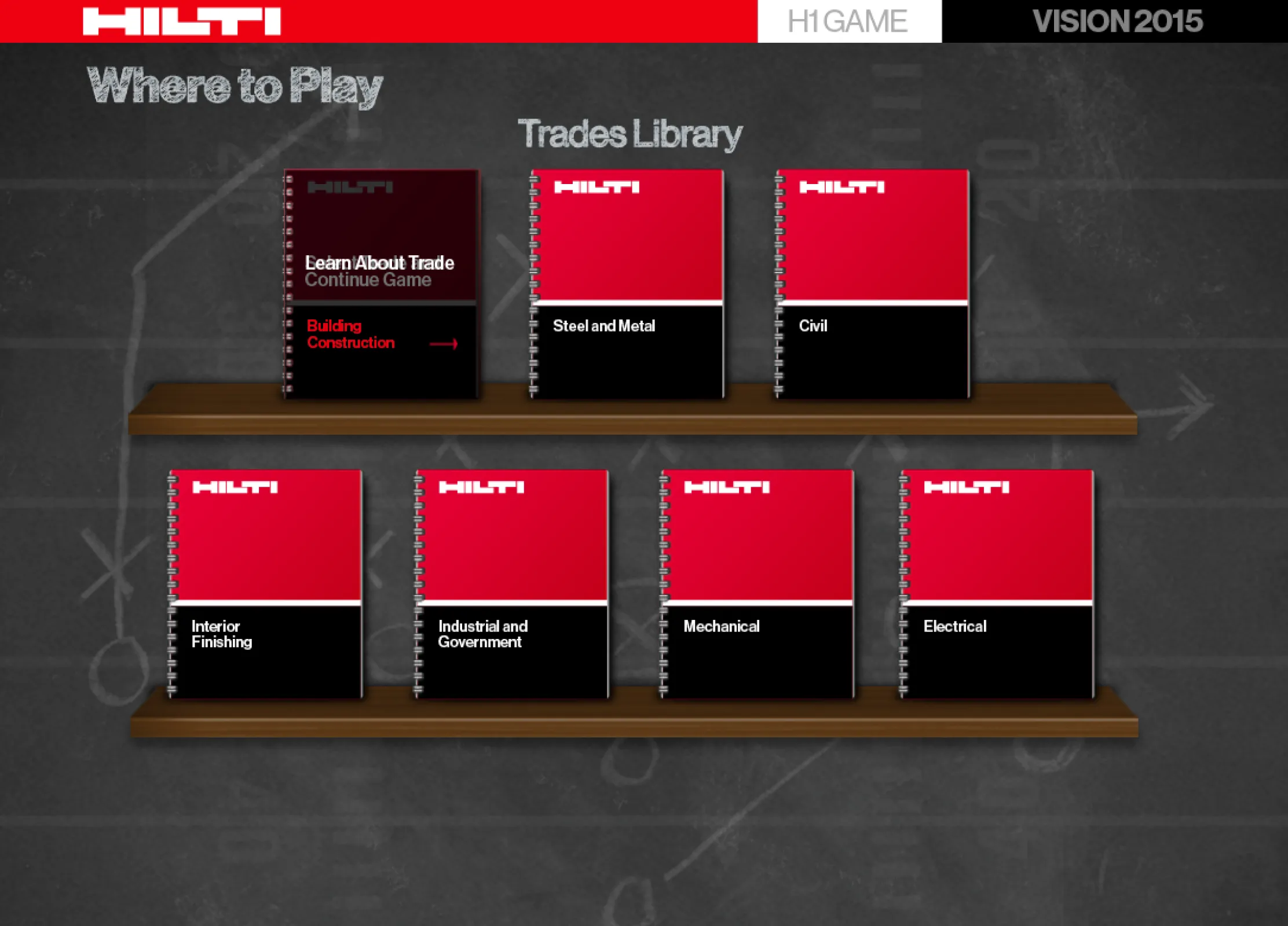 Sales playbooks organized in the Hilti platform