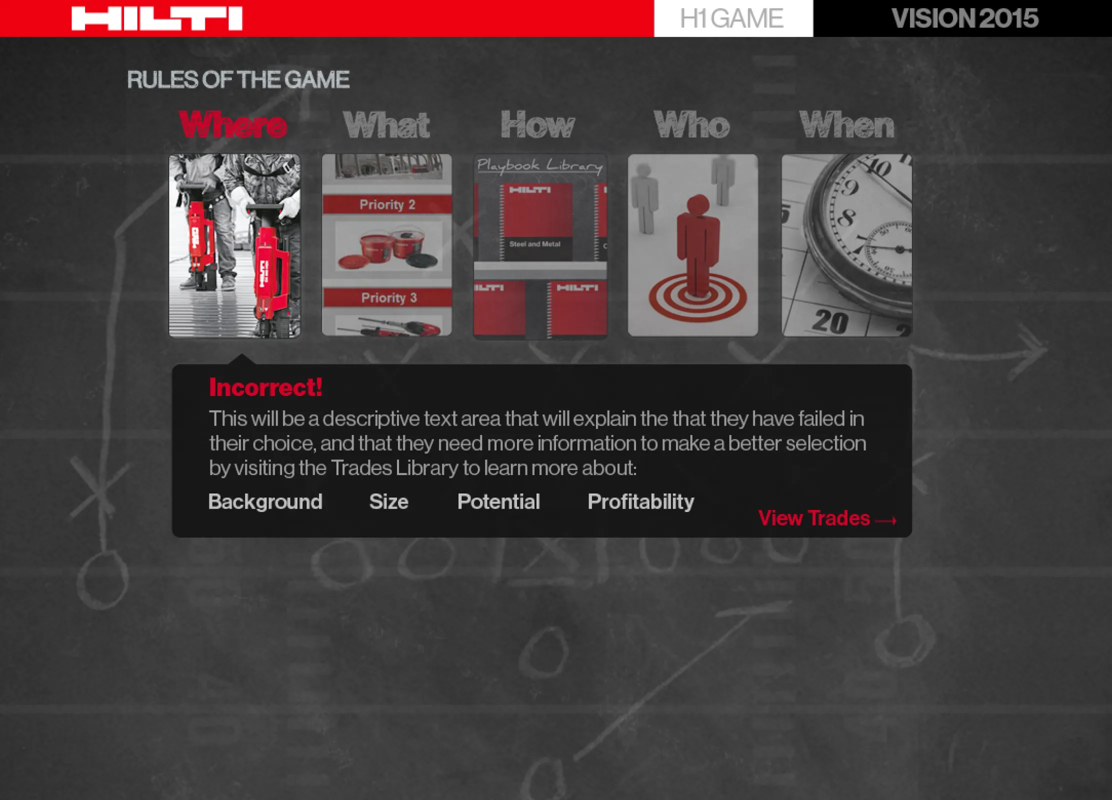 Rules configuration in the Hilti playbook system