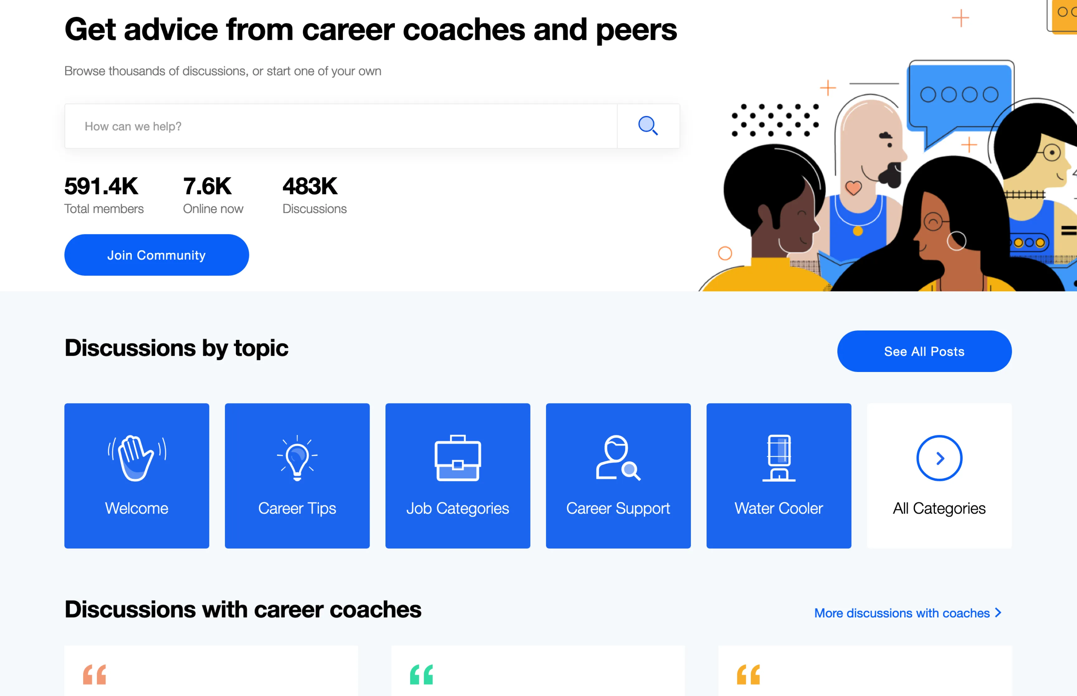 The Indeed Job Seeker Community home page