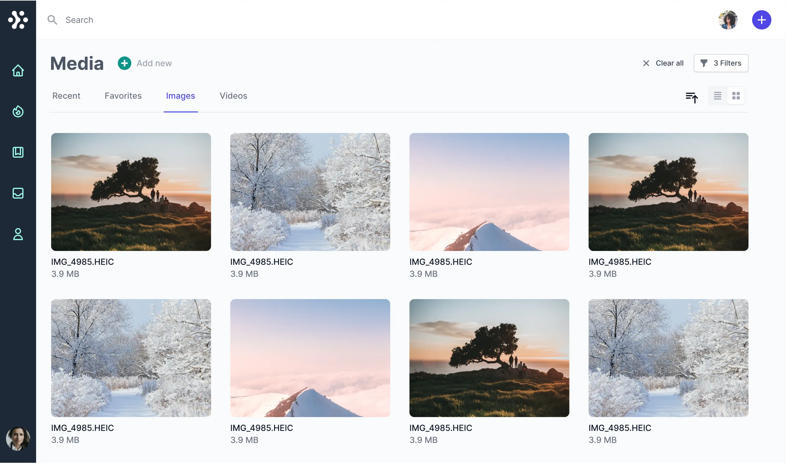 Image galleries and media handling in Radium