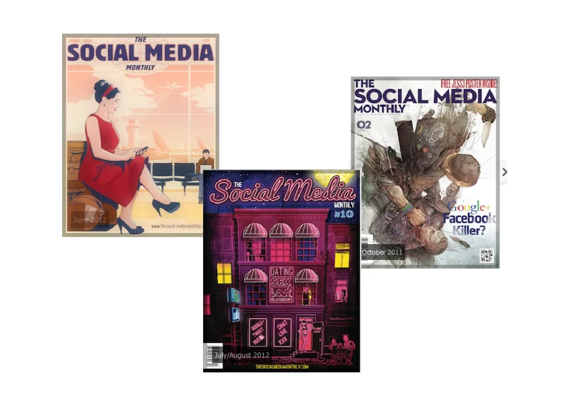 Second-quarter Social Media Monthly magazine covers