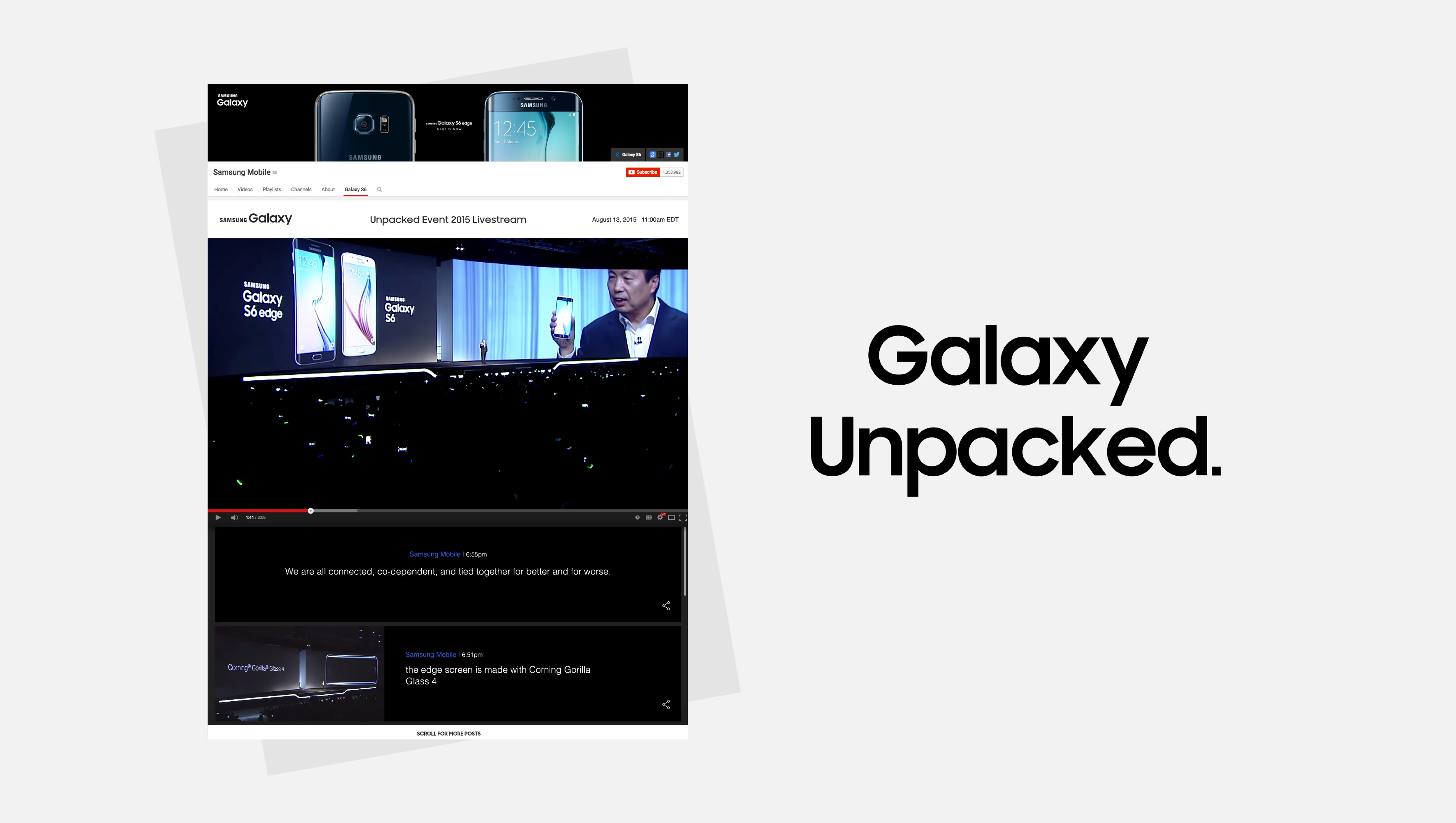 Samsung Galaxy Unpacked live stream application