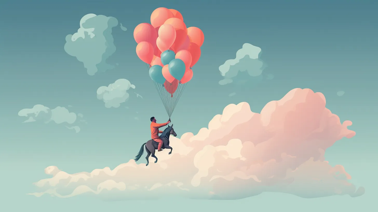 Illustration of a floating unicorn
