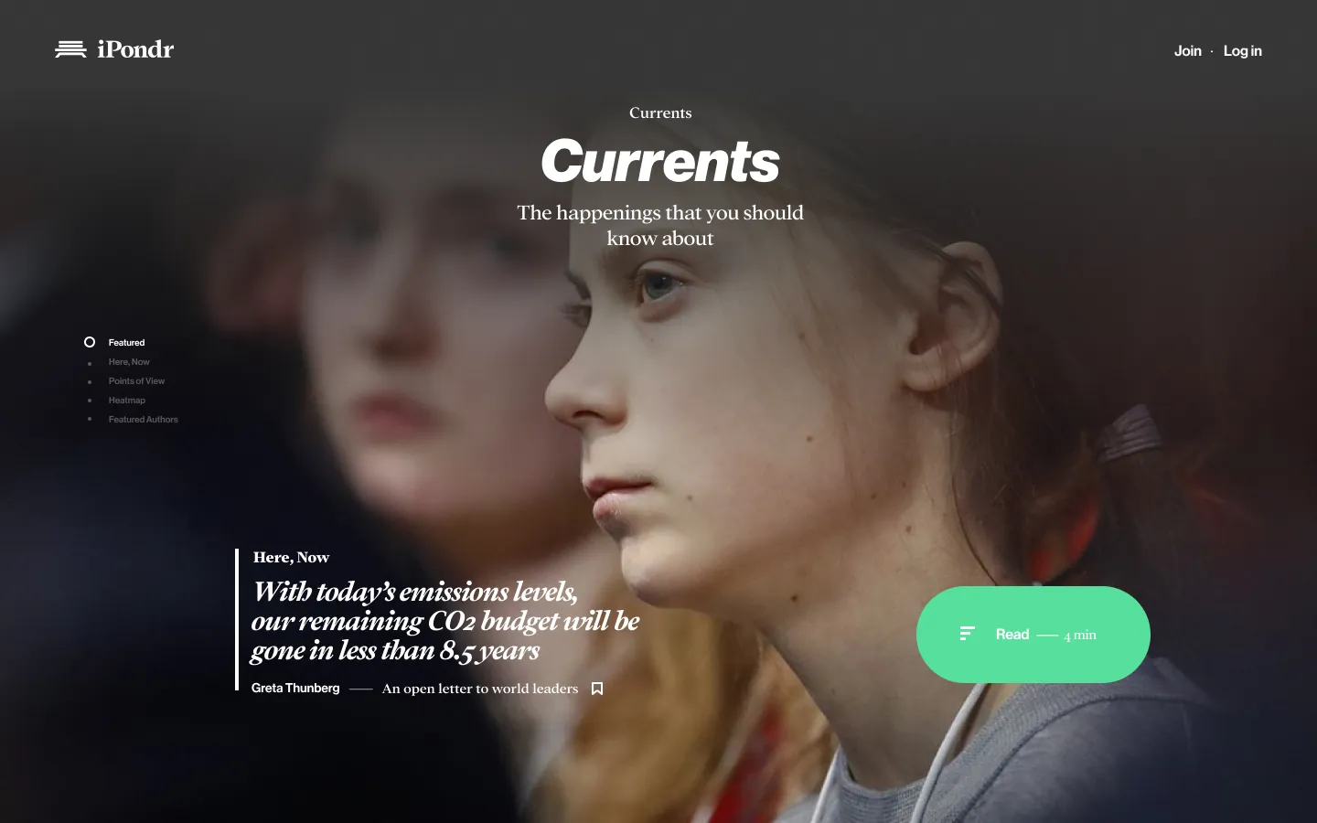 The Current Events section of the iPondr website