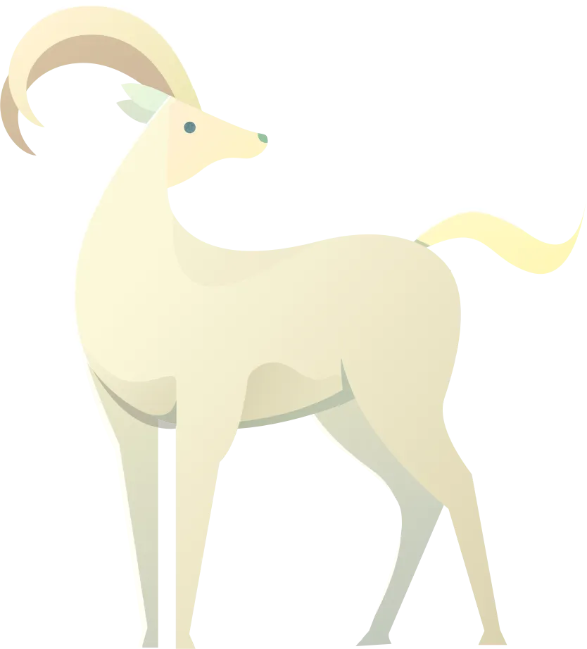 Illustration of a white stag with tall antlers